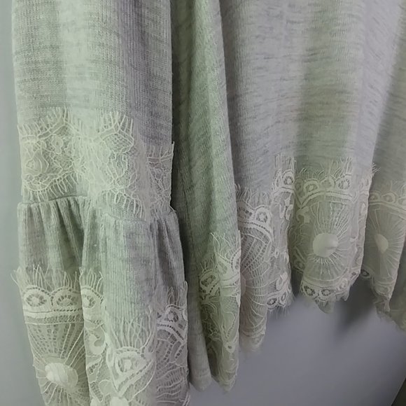 Altered State Lace Ruffled Sleeve Sweater - Picture 2 of 6